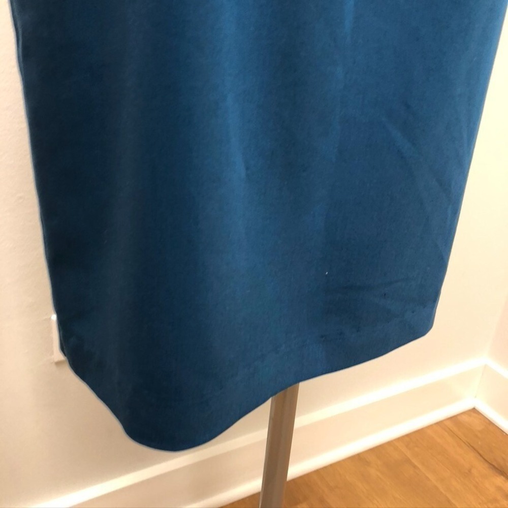 Black Halo Teal Blue Backless Sheath Dress - Picture 5 of 16